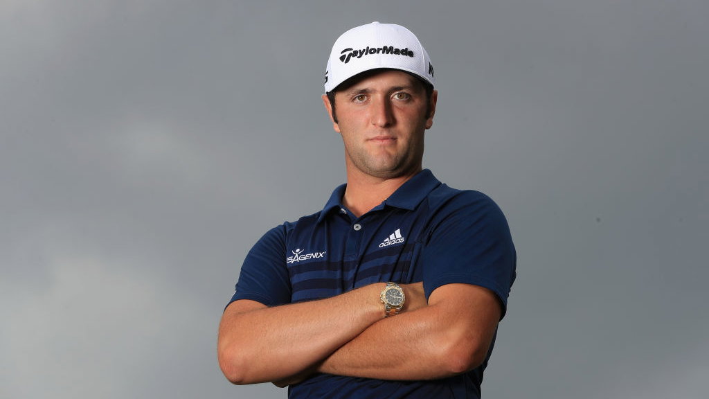 jon rahm hits flop shot with a 6 iron